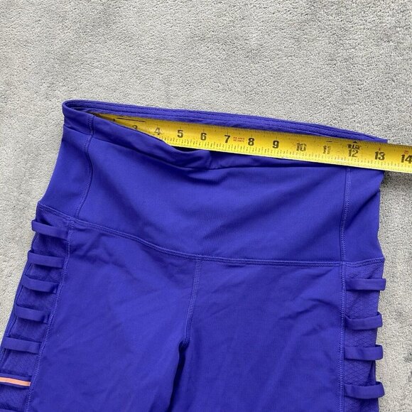 Lululemon Leggings Women 8 Breezy Crop Iris Flower Activewear Athleisure Workout - Picture 4 of 15